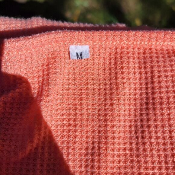 Glanzition Womens Tops Casual V Neck Button Up Loose Waffle Knit Tunic Henley M - Picture 10 of 16